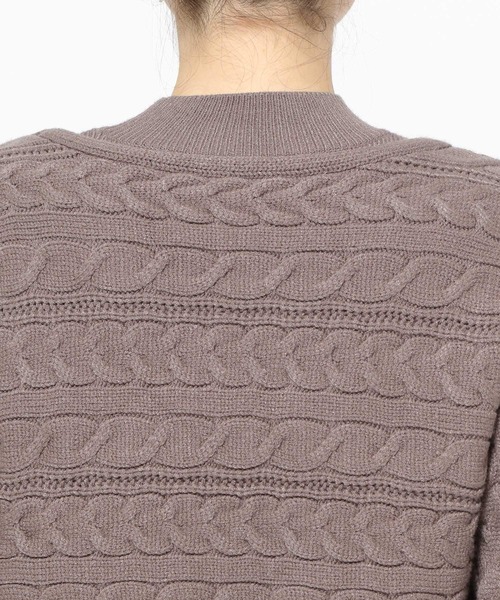 mysty woman（ミスティウーマン）の「カシュクールケーブルツインニット 982426（ニット/セーター・レディース・ブラウン/ピンク/オフホワイト・FREE）」の16枚目の写真