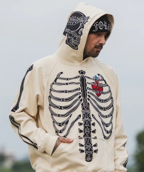 MAYO BONES Embroidery Hoodie - BLACK（MAYO BONES Embroidery