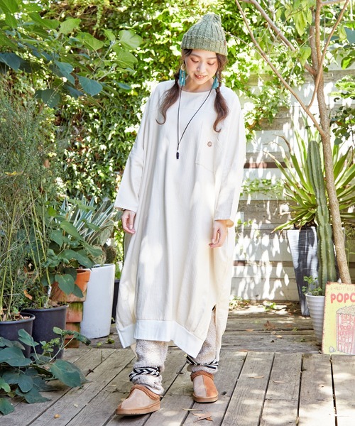 チャイハネ（チャイハネ）の「【チャイハネ】サンネパワンピース（ワンピース・レディース・ブルー/レッド/ホワイト/ブラック/カーキ・FREE）」の2枚目の写真