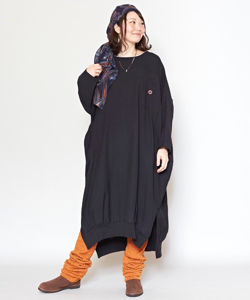 チャイハネ（チャイハネ）の「【チャイハネ】サンネパワンピース（ワンピース・レディース・ブルー/レッド/ホワイト/ブラック/カーキ・FREE）」の3枚目の写真