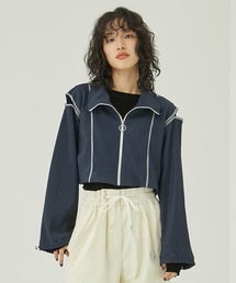 PUBLIC TOKYO | プリーツジップアップトップス(Tシャツ/カットソー)