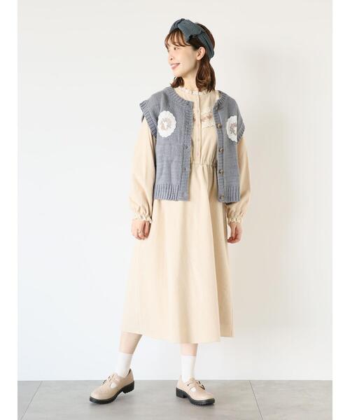 ehka sopo（エヘカソポ）の「【Maison SAJOU】刺繍ワンピース（ワンピース・レディース・チャコールグレー/ライトベージュ/グリーン・F）」の21枚目の写真