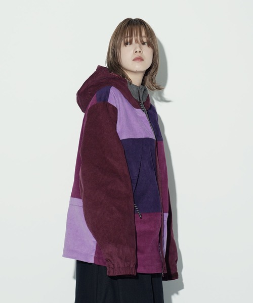 HUF（ハフ）の「HUF / ハフ CONTRAST CORD MOUNTAIN JACKET コントラストコード マウンテンジャケット（マウンテンパーカー・メンズ・パープル/グリーン・MEDIUM/LARGE）」の21枚目の写真