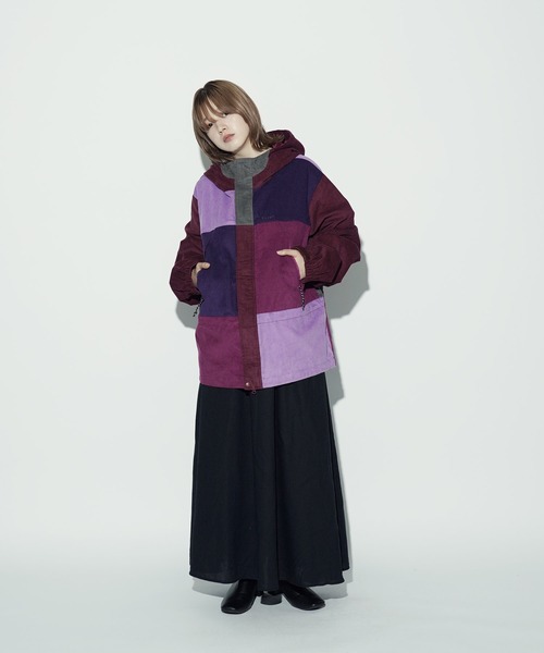 HUF（ハフ）の「HUF / ハフ CONTRAST CORD MOUNTAIN JACKET コントラストコード マウンテンジャケット（マウンテンパーカー・メンズ・パープル/グリーン・MEDIUM/LARGE）」の4枚目の写真