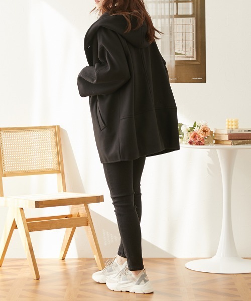 オーバーサイズ ウール調フーデッドコート（その他アウター）｜nissen（ニッセン）