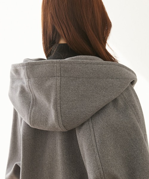 オーバーサイズ ウール調フーデッドコート（その他アウター）｜nissen（ニッセン）