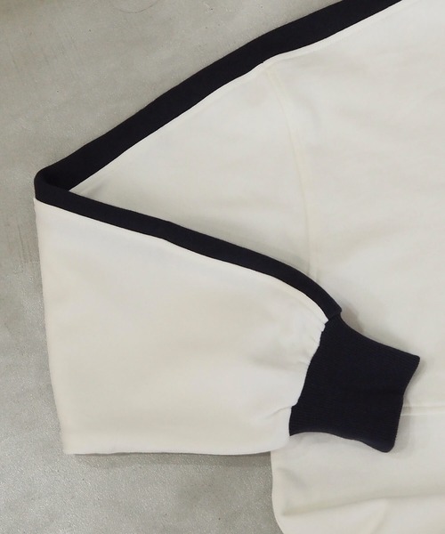 tiptop（ティップトップ）の「【新色登場】裏毛ハーフジップ袖ラインプルオーバー（スウェット・レディース・ブラック/アイボリー/グレー/エンジ/ネイビー・FREE）」の8枚目の写真