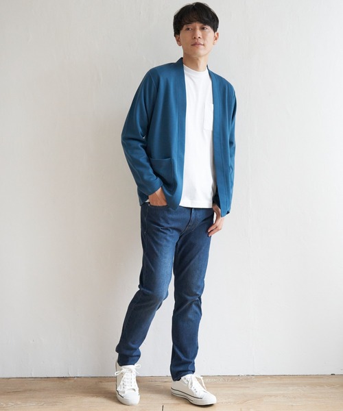 ikka（イッカ）の「Ｖネックカーデインナーセット（カーディガン/ボレロ・メンズ・ブルー/ベージュ/ブラック・S/XL/M/L）」の4枚目の写真