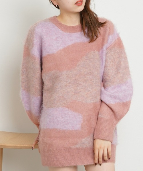 Chico（チコ）の「ニュアンス柄ジャガードチュニック（チュニック・レディース・グレー/ピンク/アイボリー・FREE）」の22枚目の写真