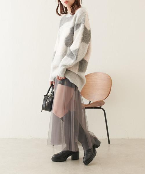 セール】ニュアンス柄ジャガードチュニック（チュニック