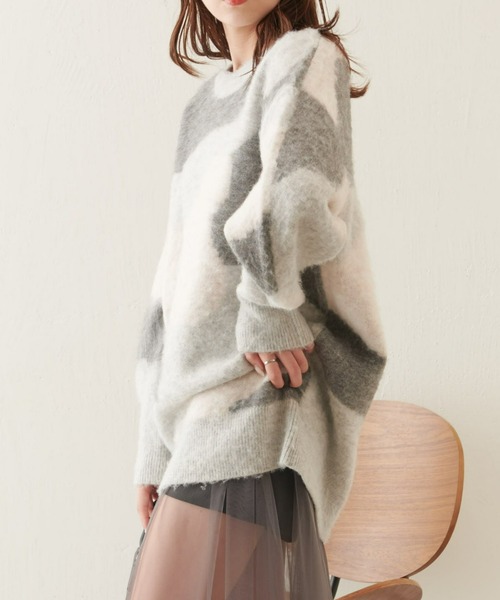 セール】ニュアンス柄ジャガードチュニック（チュニック