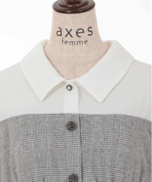 axes femme（アクシーズファム）の「チェック柄ビスチェ切替