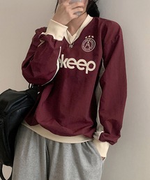 【 MEMECLE / メメクル 】プリントVネックゲームシャツ