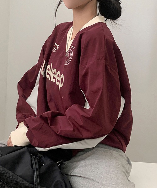 MEMECLE（メメクル）の「【 MEMECLE / メメクル 】プリントVネックゲームシャツ（Tシャツ/カットソー・レディース・ブラック/レッド/グレー/ネイビー・M/L/S）」の7枚目の写真