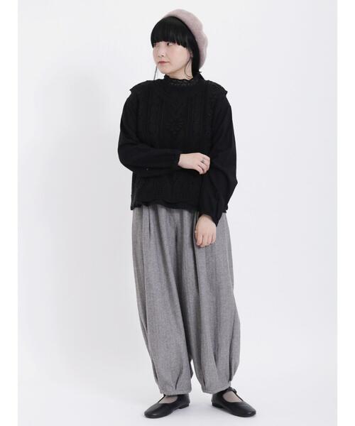 Samansa Mos2(サマンサ モスモス)の「花柄編みニットベスト(ベスト・レディース・オフホワイト/モカ/ブラック・F)」の17枚目の写真