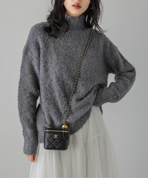 Lajour(ラジュール)の「日本製ハイネックエコニット(ニット/セーター・レディース・ピンク/グレー/ベージュ/ブルー・フリー)」の2枚目の写真
