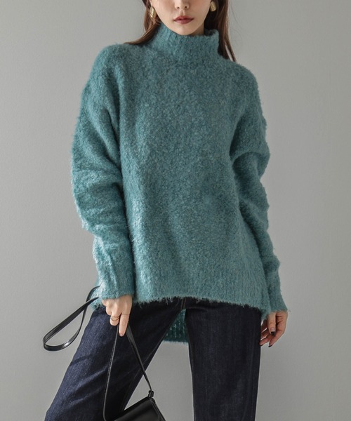 Lajour(ラジュール)の「日本製ハイネックエコニット(ニット/セーター・レディース・ピンク/グレー/ベージュ/ブルー・フリー)」の4枚目の写真