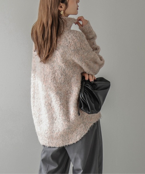 Lajour(ラジュール)の「日本製ハイネックエコニット(ニット/セーター・レディース・ピンク/グレー/ベージュ/ブルー・フリー)」の22枚目の写真