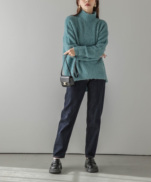 Lajour(ラジュール)の「日本製ハイネックエコニット(ニット/セーター・レディース・ピンク/グレー/ベージュ/ブルー・フリー)」の14枚目の写真