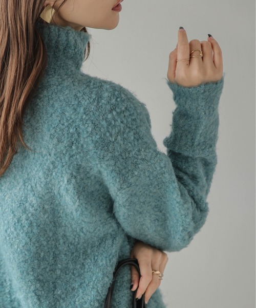 Lajour(ラジュール)の「日本製ハイネックエコニット(ニット/セーター・レディース・ピンク/グレー/ベージュ/ブルー・フリー)」の17枚目の写真