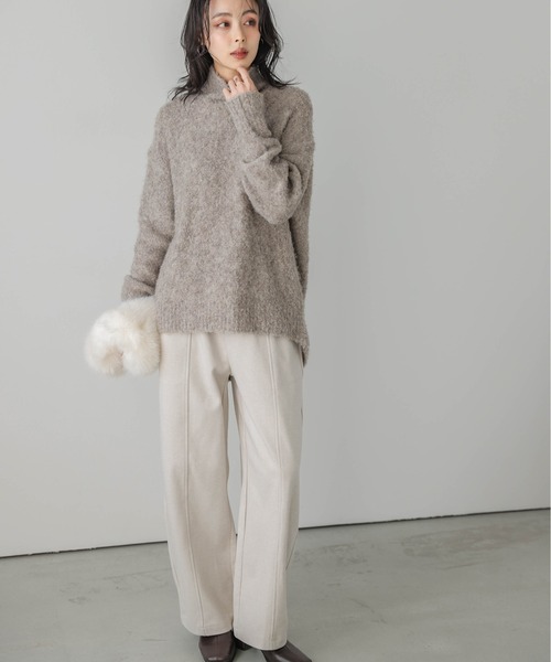 Lajour(ラジュール)の「日本製ハイネックエコニット(ニット/セーター・レディース・ピンク/グレー/ベージュ/ブルー・フリー)」の5枚目の写真