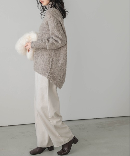 Lajour(ラジュール)の「日本製ハイネックエコニット(ニット/セーター・レディース・ピンク/グレー/ベージュ/ブルー・フリー)」の6枚目の写真