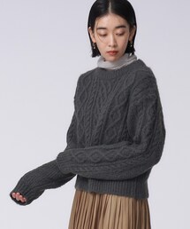 GALLEST | ヘアリーケーブルニット(ニット/セーター)