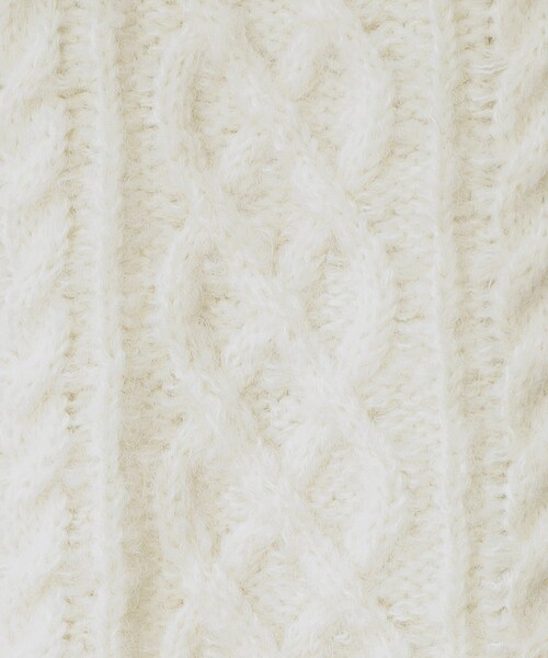 GALLEST（ギャレスト）の「ヘアリーケーブルニット（ニット/セーター・レディース・ホワイト系/グリーン/チャコール・38）」の13枚目の写真