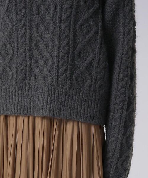 GALLEST（ギャレスト）の「ヘアリーケーブルニット（ニット/セーター・レディース・ホワイト系/グリーン/チャコール・38）」の18枚目の写真
