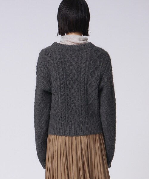 GALLEST（ギャレスト）の「ヘアリーケーブルニット（ニット/セーター・レディース・ホワイト系/グリーン/チャコール・38）」の21枚目の写真