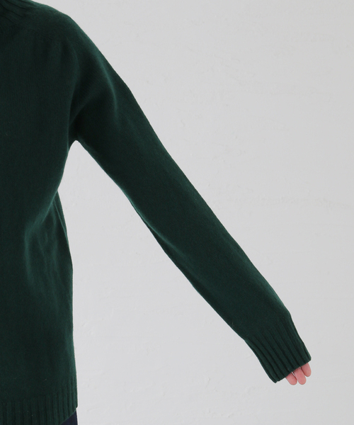 【美品】  ARMEN / アーメン | GEELONG LAMBS WOOL CREW PULL クルーネックニット | 2 | グリーン | レディース ARMEN - 【美品】 ARMEN / アーメン | GEELONG LAMBS WOOL CREW PULL