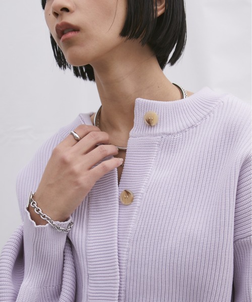 Aunt Marie's（アントマリーズ）の「【前後2WAY】クルーネッククロップドカラーカーデ（カーディガン/ボレロ・レディース・イエロー/ホワイト/ピンク/グレー/パープル/ブラック・FREE）」の22枚目の写真