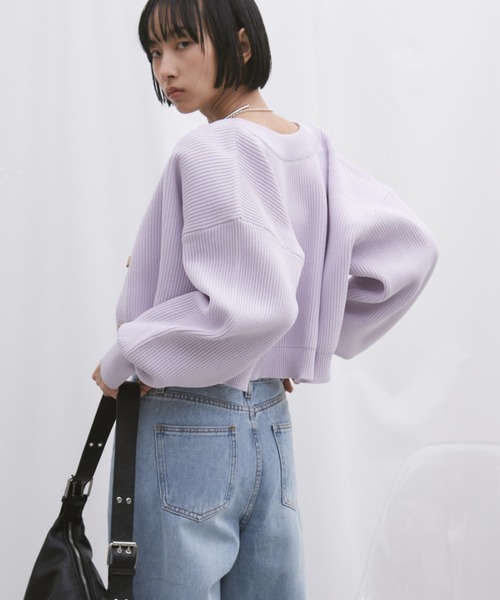 Aunt Marie's（アントマリーズ）の「【前後2WAY】クルーネッククロップドカラーカーデ（カーディガン/ボレロ・レディース・イエロー/ホワイト/ピンク/グレー/パープル/ブラック・FREE）」の20枚目の写真