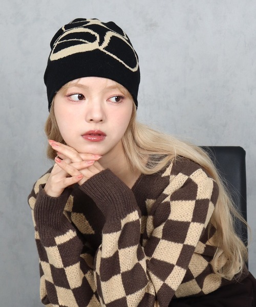 BARELY BLUE（ベアリーブルー）の「【 BARELY BLUE / ベアリーブルー 】 韓国風ストリート ヒップホップ ニットキャップ / ビーニー（ニットキャップ/ビーニー・レディース・ホワイト/ブラック/スモークグレー/カーキブラウン/ブラウン・FREE）」の10枚目の写真