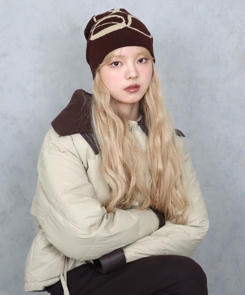 BARELY BLUE（ベアリーブルー）の「【 BARELY BLUE / ベアリーブルー 】 韓国風ストリート ヒップホップ ニットキャップ / ビーニー（ニットキャップ/ビーニー・レディース・ホワイト/ブラック/スモークグレー/カーキブラウン/ブラウン・FREE）」の14枚目の写真