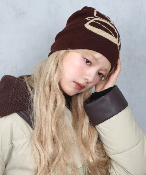 BARELY BLUE（ベアリーブルー）の「【 BARELY BLUE / ベアリーブルー 】 韓国風ストリート ヒップホップ ニットキャップ / ビーニー（ニットキャップ/ビーニー・レディース・ホワイト/ブラック/スモークグレー/カーキブラウン/ブラウン・FREE）」の15枚目の写真