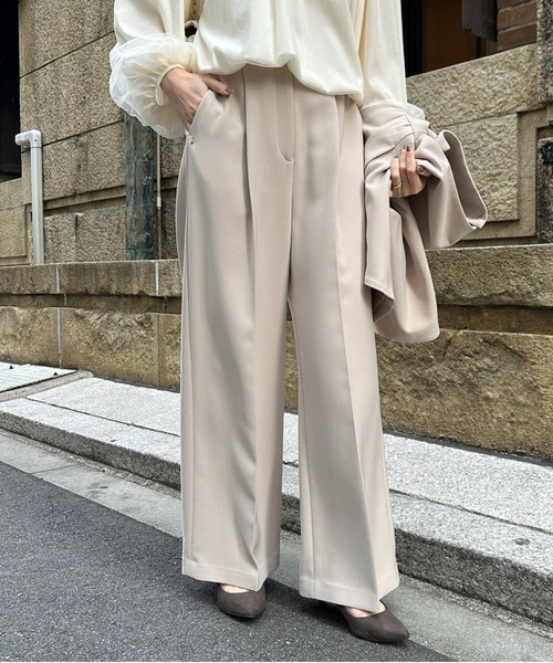 DouDou（ドゥドゥ）の「【オケージョン対応】【WEB限定】ダブルクロスワイドパンツ（その他パンツ・レディース・ブラック/ライトベージュ・36/38）」の17枚目の写真