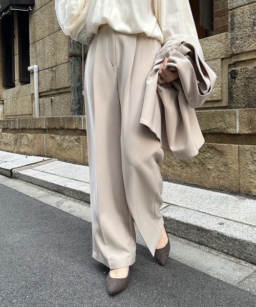 DouDou（ドゥドゥ）の「【オケージョン対応】【WEB限定】ダブルクロスワイドパンツ（その他パンツ・レディース・ブラック/ライトベージュ・36/38）」の20枚目の写真