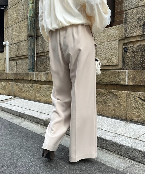 DouDou（ドゥドゥ）の「【オケージョン対応】【WEB限定】ダブルクロスワイドパンツ（その他パンツ・レディース・ブラック/ライトベージュ・36/38）」の21枚目の写真