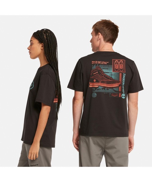 Timberland（ティンバーランド）の「半袖 バック グラフィック Tシャツ ユニセックス（Tシャツ/カットソー・メンズ・パープル/ブラック・LARGE/MEDIUM/SMALL）」の3枚目の写真