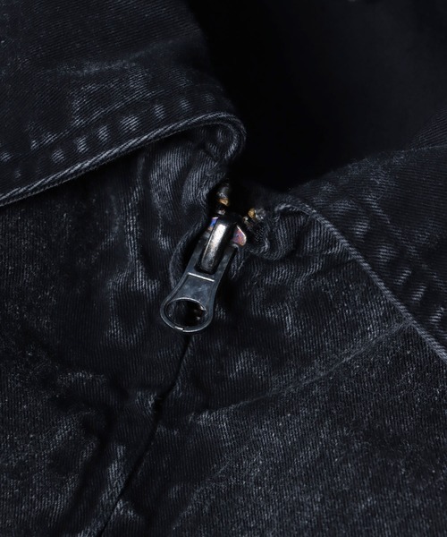 ANPAS(アンパス)の「Twill Fabric Sulfur Dyeing A-2 Denim Jacket/ツイル 硫化染め A-2 フライトジャケット デニムジャケット(デニムジャケット・メンズ・ブラウン/ブラック・LL/L/M)」の21枚目の写真