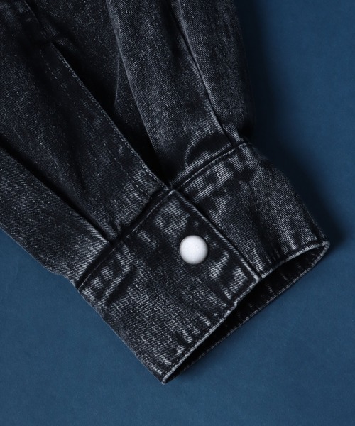 ANPAS(アンパス)の「Twill Fabric Sulfur Dyeing A-2 Denim Jacket/ツイル 硫化染め A-2 フライトジャケット デニムジャケット(デニムジャケット・メンズ・ブラウン/ブラック・LL/L/M)」の4枚目の写真