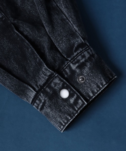 ANPAS(アンパス)の「Twill Fabric Sulfur Dyeing A-2 Denim Jacket/ツイル 硫化染め A-2 フライトジャケット デニムジャケット(デニムジャケット・メンズ・ブラウン/ブラック・LL/L/M)」の8枚目の写真