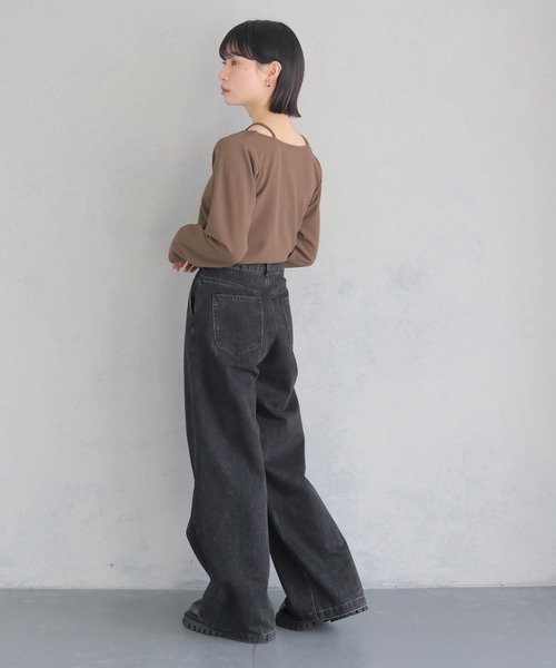 cheriella(シェリエラ)の「【cheriella】WEB限定カットジョーゼットキャミレイヤードトップス WEB LIMITED CUT GEORGETTE CAMI LAYERED TOPS(Tシャツ/カットソー・レディース・ブラウン/ブラック/ホワイト/ブルー・M)」の20枚目の写真
