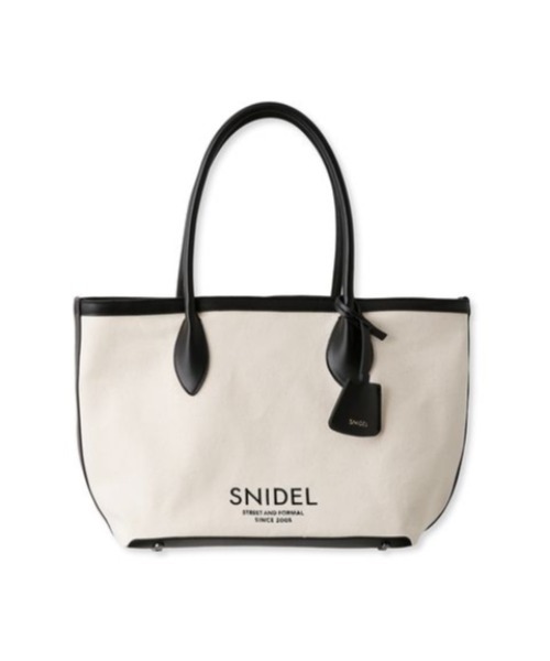SNIDEL(スナイデル)の「エコキャンバスバッグL(トートバッグ・レディース・ブラック/ピンク・FREE)」の6枚目の写真