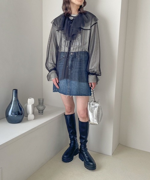 LOWRYS FARM(ローリーズファーム)の「CONEデニムミニスカート 991528(スカート・レディース・ブルー/ネイビー/ライトブルー・MEDIUM/LARGE)」の21枚目の写真