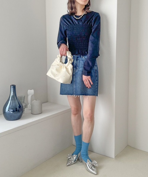 LOWRYS FARM(ローリーズファーム)の「CONEデニムミニスカート 991528(スカート・レディース・ブルー/ネイビー/ライトブルー・MEDIUM/LARGE)」の12枚目の写真