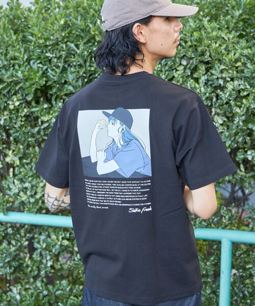 TIMELY WARNING（タイムリーワーニング）の「アソートSFG S/S TEE / ガール ヘッドフォン キャップ クルーネック 半袖 ショートスリーブ（Tシャツ/カットソー・メンズ・C/ブラック/B/A/ホワイト/F/E/D/その他2/G/H/その他1・LARGE/MEDIUM）」の7枚目の写真