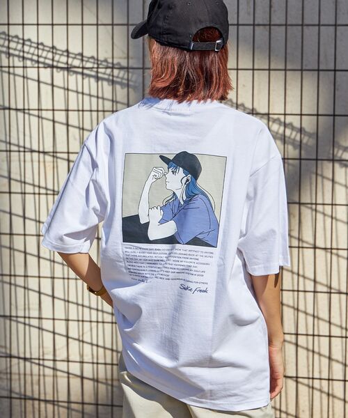 TIMELY WARNING（タイムリーワーニング）の「アソートSFG S/S TEE / ガール ヘッドフォン キャップ クルーネック 半袖 ショートスリーブ（Tシャツ/カットソー・メンズ・C/ブラック/B/A/ホワイト/F/E/D/その他2/G/H/その他1・LARGE/MEDIUM）」の8枚目の写真