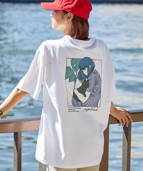 TIMELY WARNING（タイムリーワーニング）の「アソートSFG S/S TEE / ガール ヘッドフォン キャップ クルーネック 半袖 ショートスリーブ（Tシャツ/カットソー・メンズ・C/ブラック/B/A/ホワイト/F/E/D/その他2/G/H/その他1・LARGE/MEDIUM）」の12枚目の写真